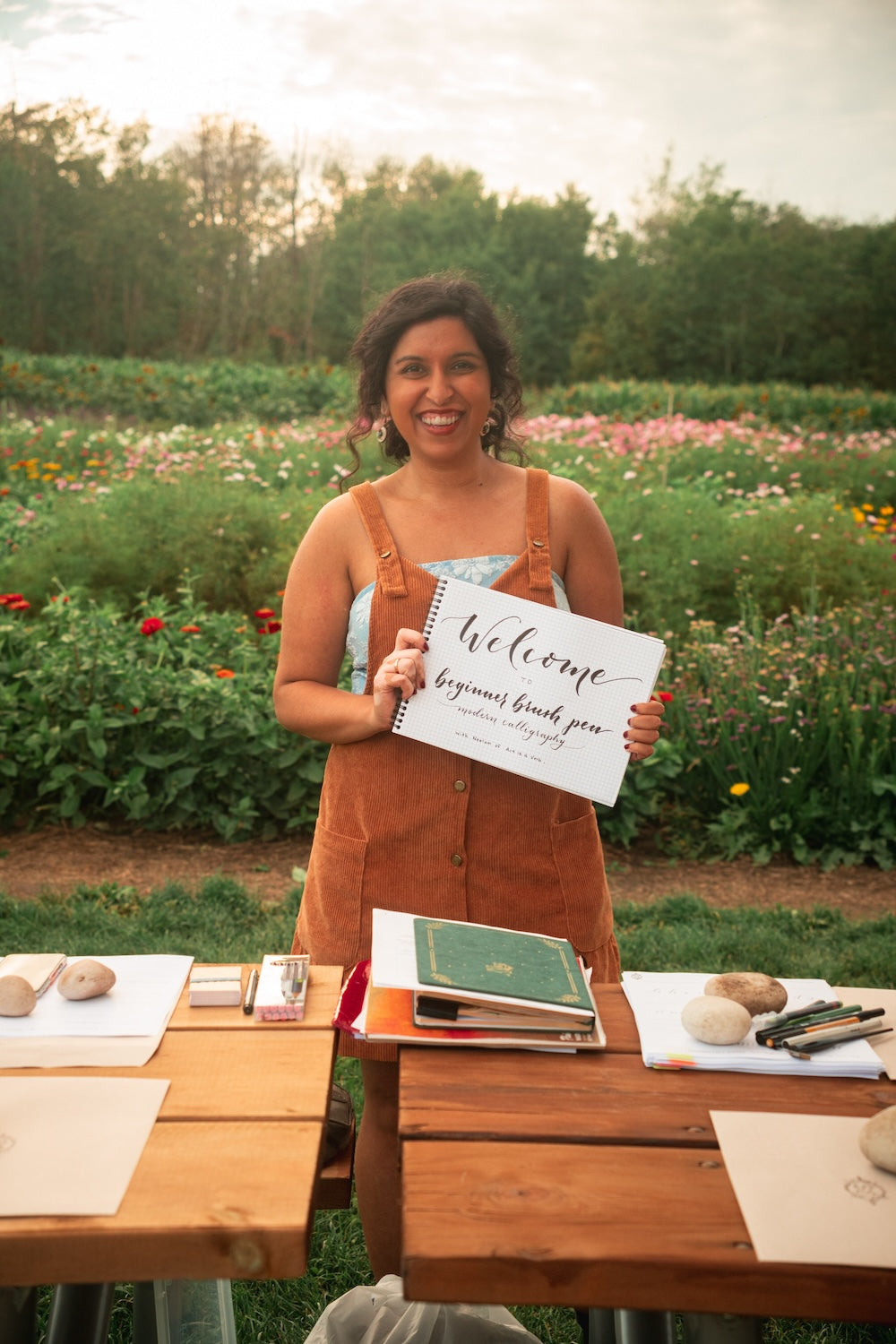 Bouquet-Making + Beginner Brush Pen Modern Calligraphy Collaboration Workshop - August 19th  - Fern's Flowers Garden (EDMONTON, AB)