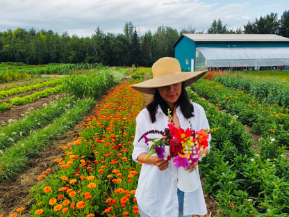 Bouquet-Making + Beginner Floral Embroidery Collaboration Workshop - August 26th - Fern's Flowers Garden (EDMONTON, AB)